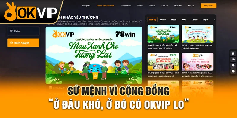 Thiện nguyện OKVIP - Sứ mệnh vì cộng đồng